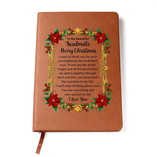 To My Soulmate - Merry Christmas - Leather Journal