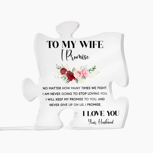 To My Wife - I love you - Puzzle Acrylic Plaque