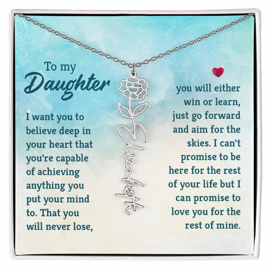 To My Daughter - Personalized Birth Flower Necklace