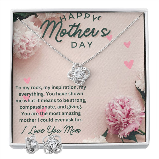 Happy mother's day necklace and earring set